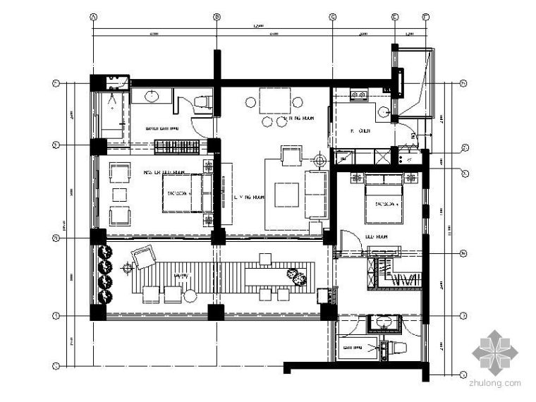 高档公寓住宅资料下载-[三亚]某高档公寓经典装修施工图