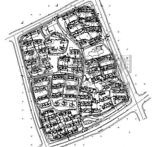 欧式高档别墅平面图资料下载-南京某高档小区规划平面图