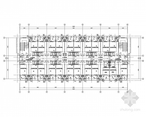 [湖北]某饲料厂建筑给排水施工图纸（科研楼、宿舍、厂房、锅炉房）-二层给排水平面图 