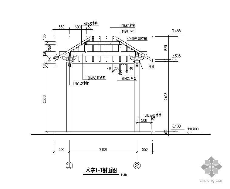 一特色廊架施工大样- 