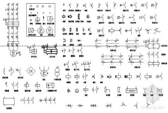 路桥CAD制图标准资料下载-常用CAD电气制图标准图形