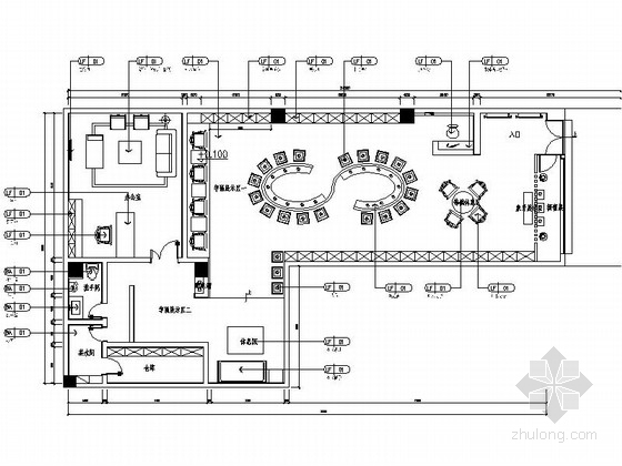 陶瓷展示馆cad图资料下载-[广东]某陶瓷展览馆室内装修施工图（含实景）