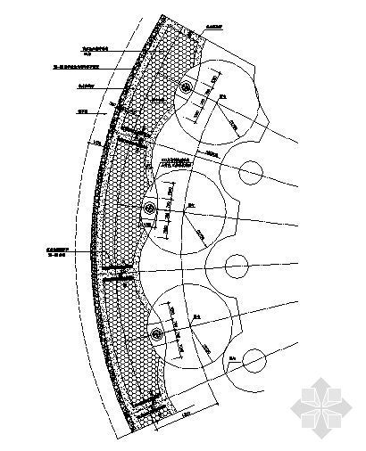 半圆形道路铺装平面图1