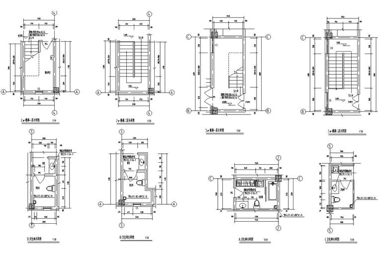 [宁夏]三层框架结构工程实验室建筑施工图（含水暖电）-三层框架结构工程实验室建筑详图