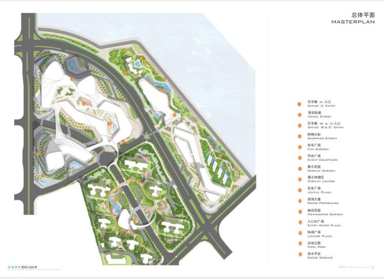 某自贸区商业综合体景观方案设计PDF99页-总体平面