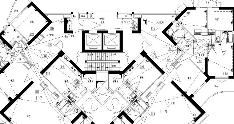 高层小区建筑给排水图资料下载-某高层小区电气图