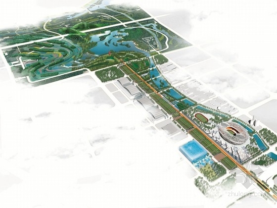 森林运动公园方案资料下载-[北京]体育运动精神森林公园及中心区规划设计方案