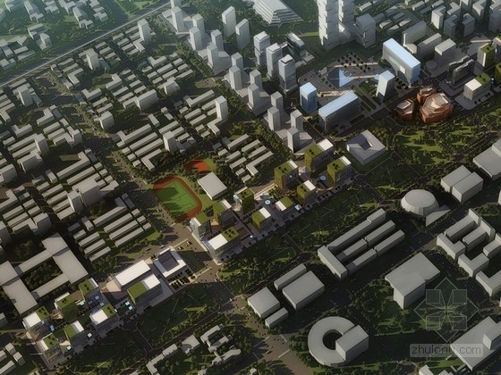 产业城市规划文本资料下载-[天津]滨海CBD新区折板城市规划设计方案文本（概念新颖）