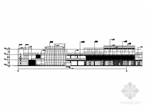 [江西]现代风格三层商住建筑设计方案施工图-现代风格三层商住建筑设计剖面图