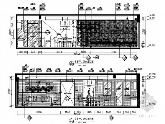 [惠州]新中式温馨三居室家装CAD施工图（含效果图）-新中式温馨三居室家装CAD施工图立面图 