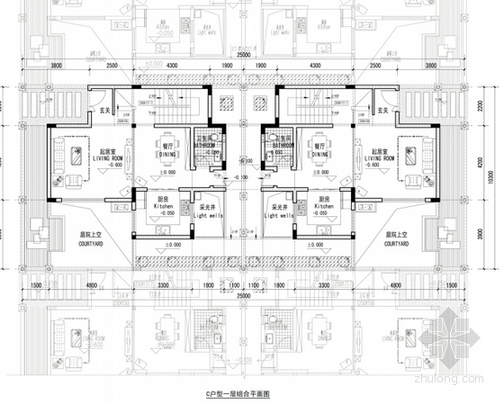 [成都]中式独立院落别墅区建筑设计方案文本-中式独立院落别墅平面图