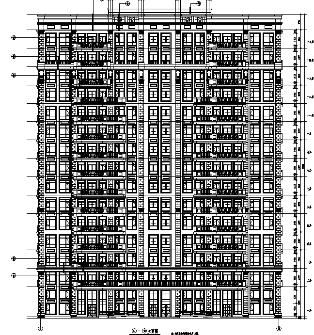 建筑施工图学校规划资料下载-15层塔式住宅建筑施工图