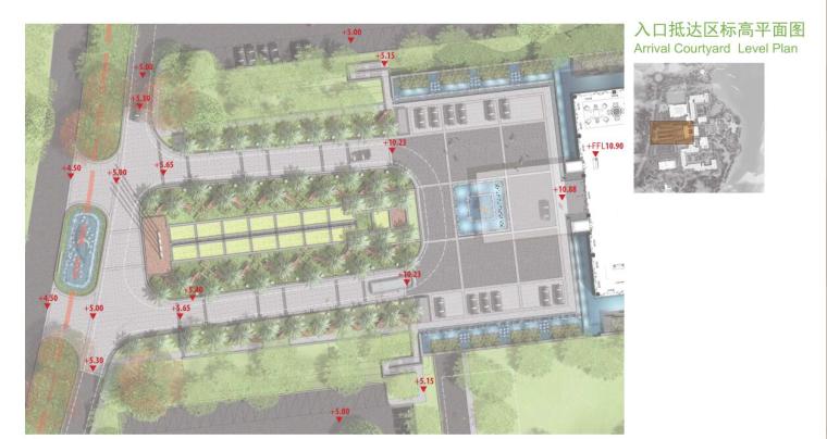 亚洲论坛景观设计方案文本PDF（121页）-口抵达区标高平面图
