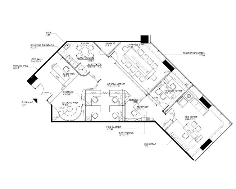 办公室施工CAD资料下载-香港正通办公室CAD施工图