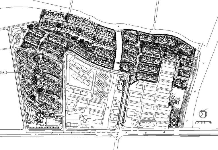 [上海]金地格林春岸全套景观设计施工图（绿化CAD）-二期景观总平面区域图