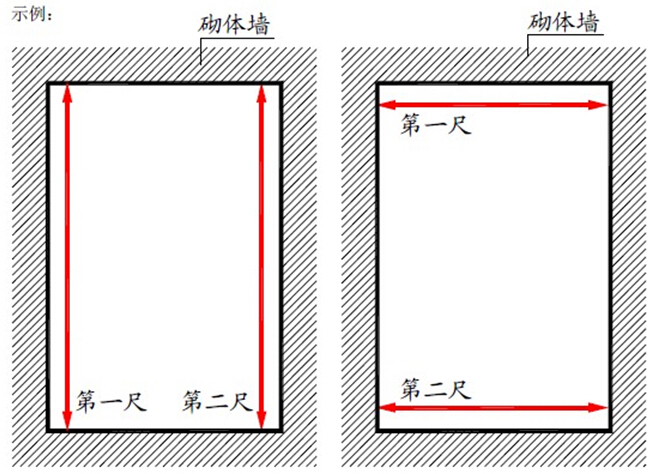 建筑工程产品质量实测实量操作指引-门窗洞口测量示意