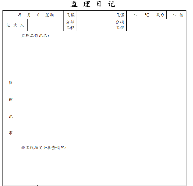 市政工程监理资料整理归档作业指导书（99页）-监理日志