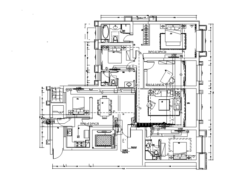 小区弱电深化设计图纸资料下载-知名商业广场豪宅精装深化图纸