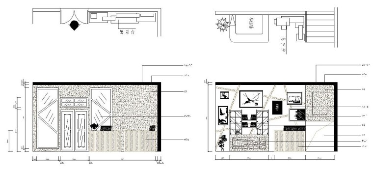 [湖南]长沙网红书吧内部空间布局及施工图设计（34张）-前台立面图