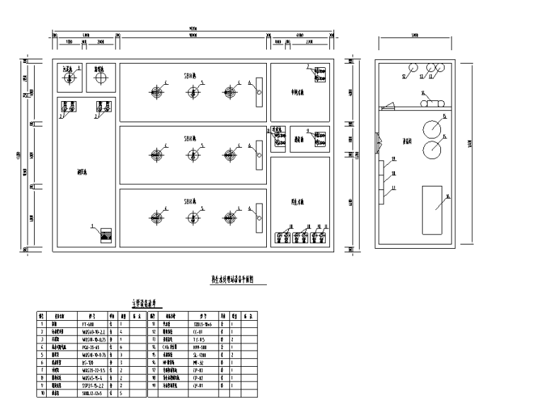 某小区中水系统处理图（CAD ）-再生系统设备平面图