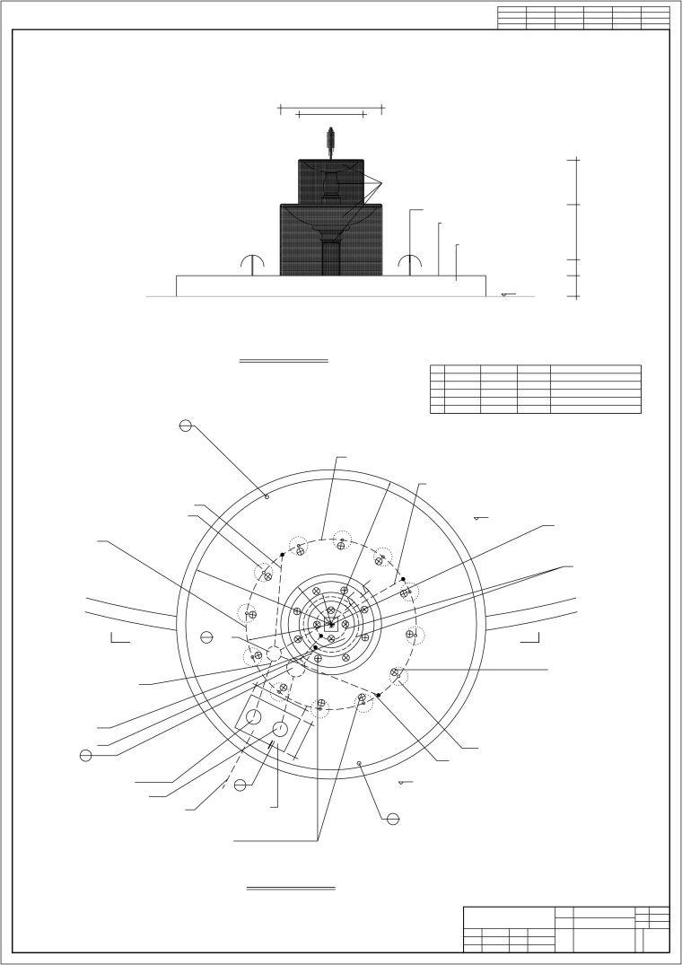 圆形水池设计施工图cad资料下载-圆形跌水池施工图
