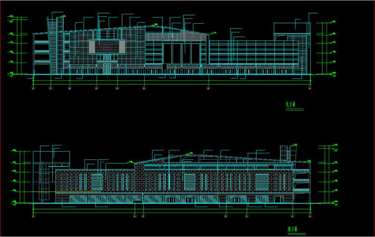 四层商业中心建筑设计方案（CAD及效果图）-多层商业中心建筑3