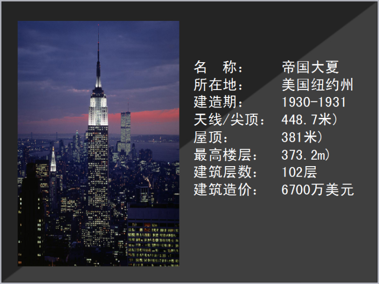 建筑PPT汇报资料下载-纽约帝国大厦建筑汇报PPT