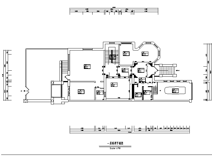 [河北]黑白极简风红山庄园别墅设计施工图（附效果图）-新建平面图