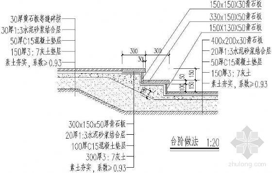 室外挡墙台阶做法资料下载-青石台阶做法