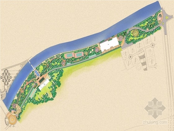 ps藤蔓素材资料下载-[成都]法国新古典主义风格滨河公园景观改造工程设计方案