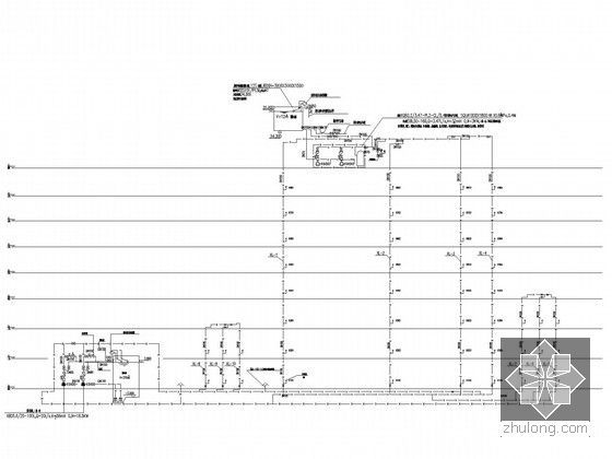 [浙江]高层办公楼建筑给排水施工图纸（气体灭火）-消防给水系统原理图