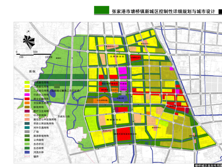 [江苏]张家港市塘桥新城区控制性详细规划与城市设计方案文本-规划布局图