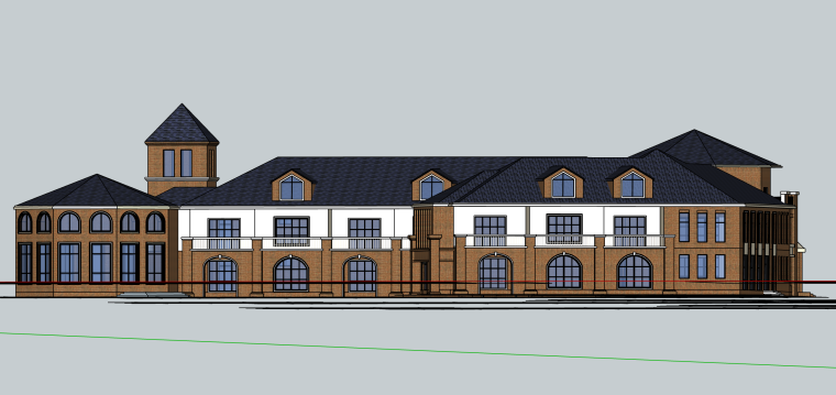 江苏欧式风格国际学校建筑SU模型-屏幕快照 2018-12-06 下午4.12.50