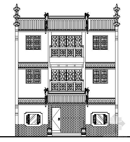 温泉汤屋建筑设计方案图资料下载-某徽派建筑设计方案图