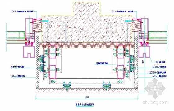 CAD包柱施工节点资料下载-裙楼石材包柱造型节点详图