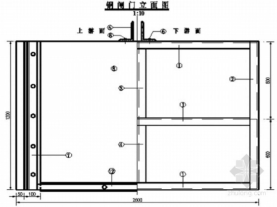 干渠资料下载-干渠节制闸钢闸门设计图(2.5×1.5m)