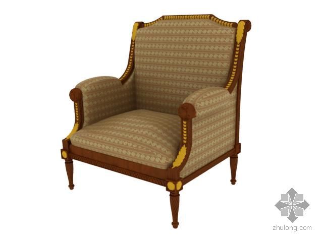 单椅沙发模型资料下载-欧式单椅