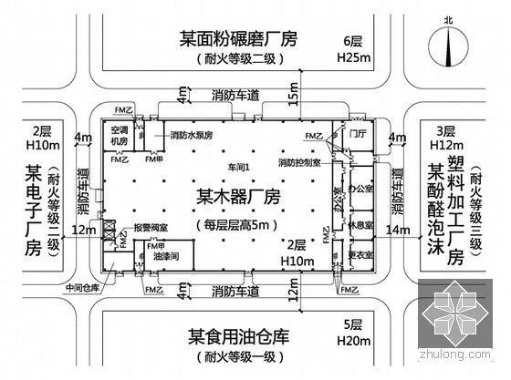 68个消防工程安全及设施应用案例分析（280余页 图文并茂）-建筑总平面图