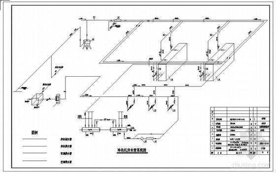 冷冻水管道支架dwg资料下载-冷冻机房水管系统图