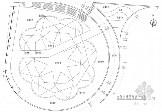 立体交叉桥资料下载-大桥立体交叉绿岛绿化工程施工图