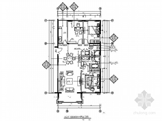 手绘室内装修资料下载-[北京]三环内国际公寓现代三居室室内装修图（含效果）