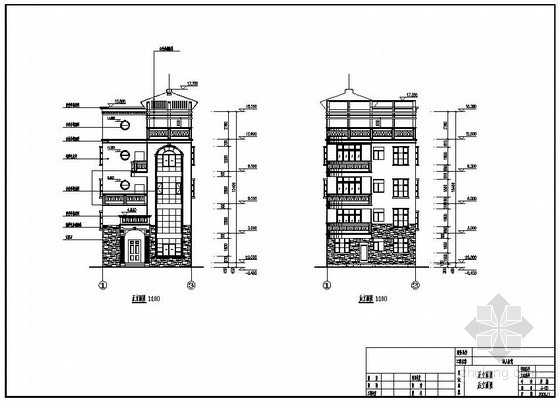 广东某4层框架别墅全套建筑结构施工图（pkpm模型及效果图）- 