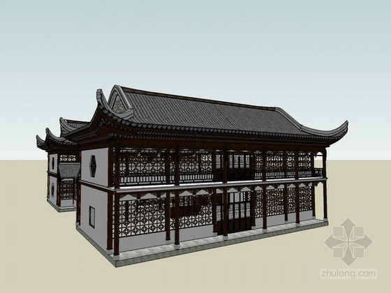 捷克废墟中的房子资料下载-古建房子sketchup模型下载