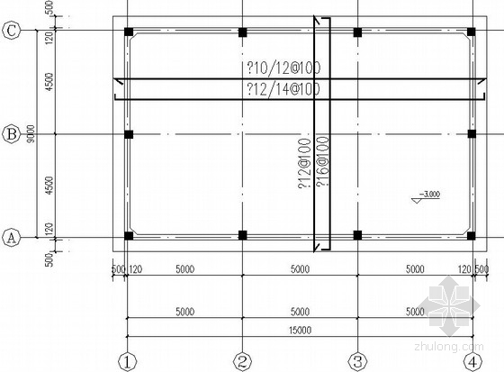 三层架构含半地下室资料下载-半地下室一层框架消防泵房结构施工图