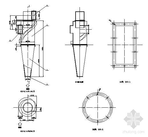旋风除尘器cad标准图图片