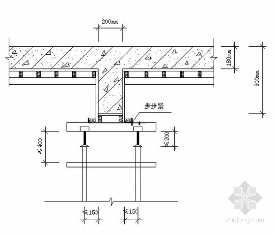 地下室排架搭设技术交底资料下载-[北京]安置房地下室梁板楼梯模板技术交底