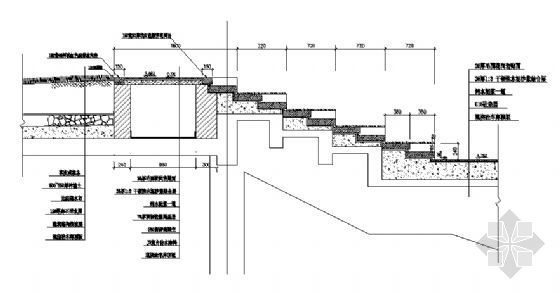 室外阶梯节点资料下载-阶梯绿地剖面大样图1