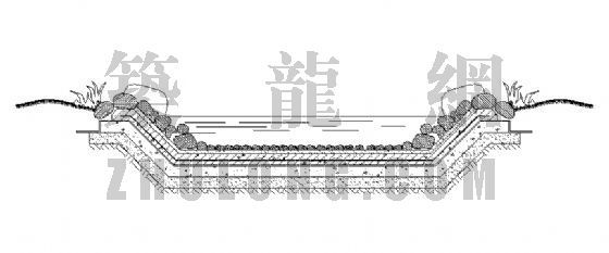 生态溪流驳岸设计资料下载-溪流剖面详图（2）