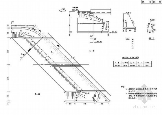 4x20米设计图资料下载-三柱式墩台桥下部锥坡布置节点详图设计