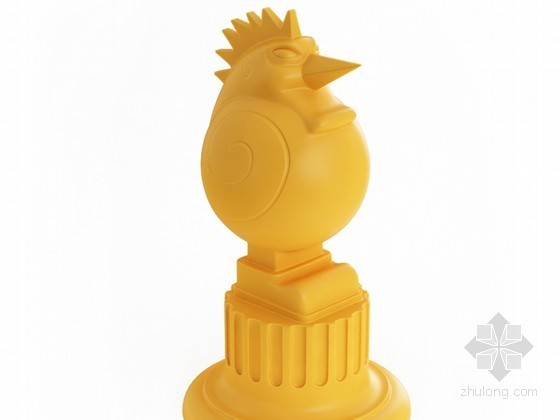 塑料罐子3d模型资料下载-金鸡塑料雕塑模型